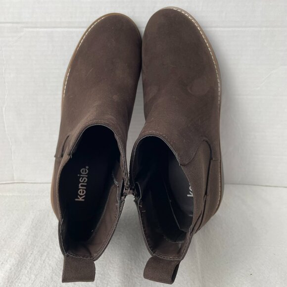 Kensie Kayla Chelsea Faux Suede Boot in Brown - Picture 5 of 8